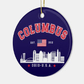 Columbus Ohio Urban Skyline Art Keramisch Ornament (Links)