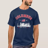 Columbus Ohio Urban Skyline Art T-shirt (Voorkant)