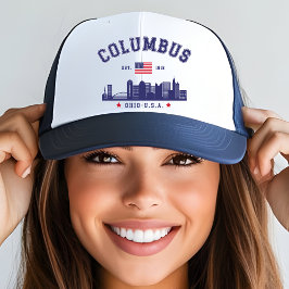 Columbus Ohio Urban Skyline Art Trucker Pet