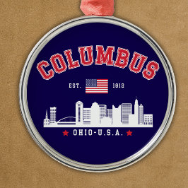 Columbus Ohio Urban Skyline City Metalen Ornament