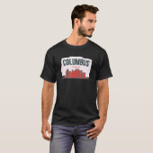 Columbus Ohio USA City Skyline Silhouette Outline T-shirt (Voorkant volledig)