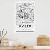 Columbus Ohio USA City Travel City Map Poster (Keuken)