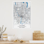 Columbus Ohio USA Travel City Map Poster (Keuken)