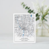 Columbus Ohio USA Travel City Map Poster Briefkaart (Staand voorkant)