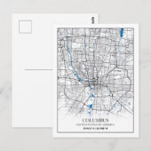 Columbus Ohio USA Travel City Map Poster Briefkaart (Voorkant / Achterkant)