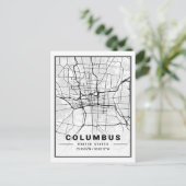 Columbus Ohio USA Travel City Map Poster Briefkaart (Staand voorkant)