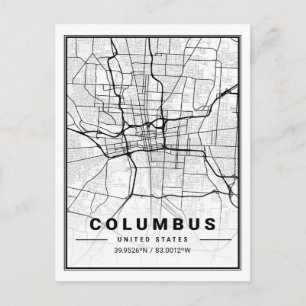 Columbus Ohio USA Travel City Map Poster Briefkaart