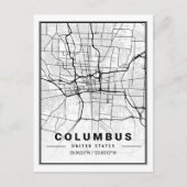Columbus Ohio USA Travel City Map Poster Briefkaart (Voorkant)