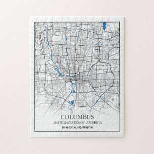 Columbus Ohio USA Travel City Map Poster Legpuzzel