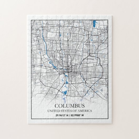 Columbus Ohio USA Travel City Map Poster Legpuzzel (Verticaal)
