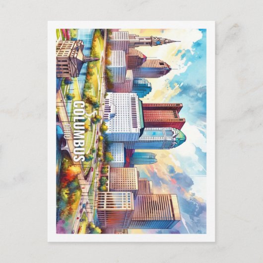 Columbus Ohio Verenigde Staten Famous Place waterv Briefkaart (Voorkant)