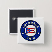 Columbus Ohio Vierkante Button 5,1 Cm (Voorkant /achterkant)