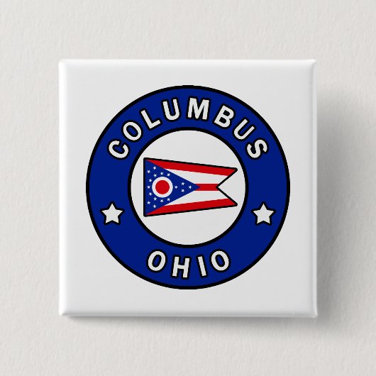 Columbus Ohio Vierkante Button 5,1 Cm (Voorkant)