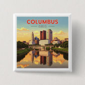 Columbus Ohio Vierkante Button 5,1 Cm (Voorkant)