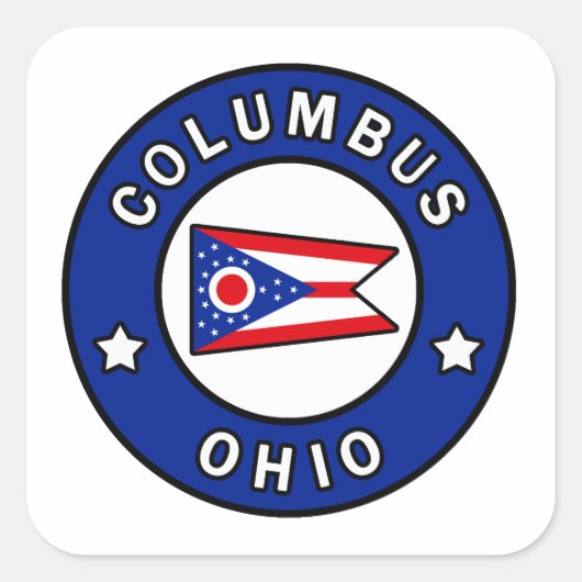Columbus Ohio Vierkante Sticker (Voorkant)