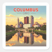  Columbus Ohio Vierkante Sticker (Voorkant)