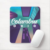 Columbus Ohio wolkenkrabber reisposter print. Muismat (Met muis)