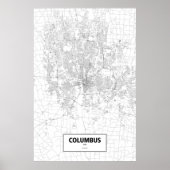 Columbus, Ohio (zwart op wit) Poster (Voorkant)