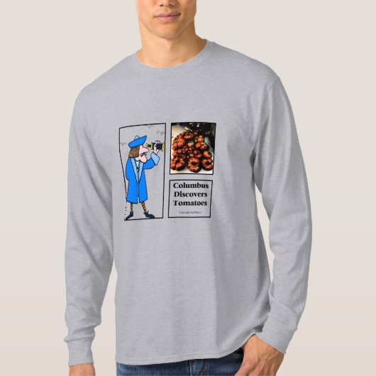 Columbus ontdekt tomaten t-shirt (Voorkant)