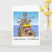 "Columbus ontdekt ... zijn vrouwelijke zijde" Kaart (Gele Bloem)