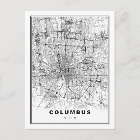 Columbus Plattegrond Briefkaart (Voorkant)