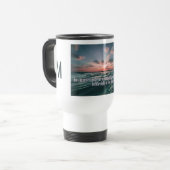 Columbus Quote Sunset custom monogram mokken (Voorkant links)