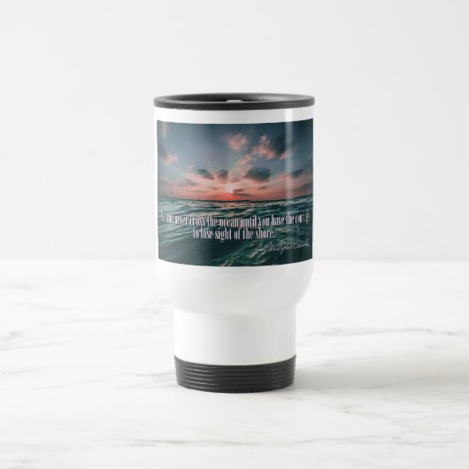Columbus Quote Sunset custom monogram mokken (Center)