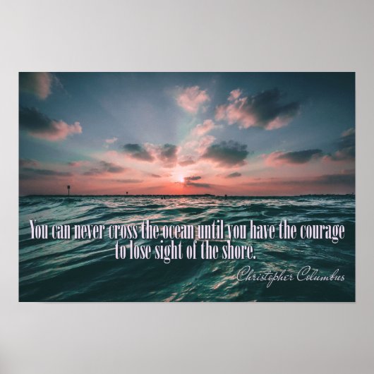 Columbus Quote Sunset poster (Voorkant)