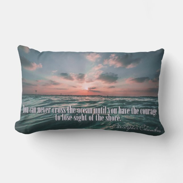 Columbus Quote Sunset werpen kussens (Voorkant)