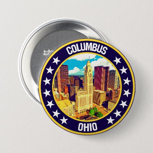 Columbus Ronde Button 7,6 Cm (Voorkant /achterkant)