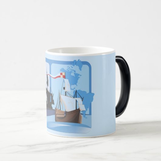 Columbus Sailing the Ocean Blue - Magische Mok (Voorkant rechts)