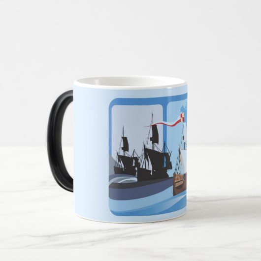 Columbus Sailing the Ocean Blue - Magische Mok (Voorkant links)