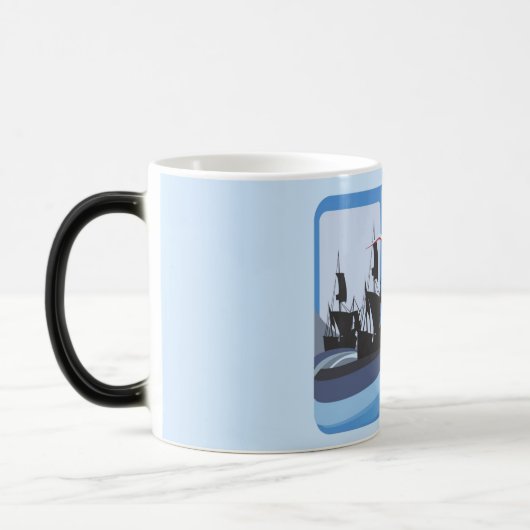 Columbus Sailing the Ocean Blue - Magische Mok (Links)