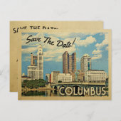 Columbus Save the Date Ohio Aankondigingskaart (Voorkant / Achterkant)
