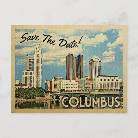Columbus Save the Date Ohio Aankondigingskaart (Voorkant)