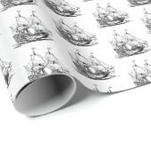 Columbus schip cadeaupapier (Rol Hoek)