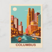 Columbus, Scioto River, Ohio, Reizen Briefkaart (Voorkant)