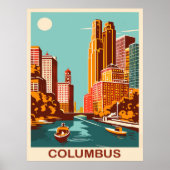 Columbus, Scioto River, Ohio, Reizen Poster (Voorkant)