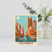 Columbus, Scioto Rivier, Ohio, Reizen Briefkaart (Staand voorkant)