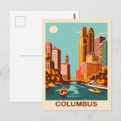 Columbus, Scioto Rivier, Ohio, Reizen Briefkaart (Voorkant / Achterkant)