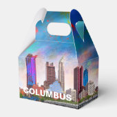 Columbus Skyline Abstracte kunst Bedankdoosjes (Voorkant Zijde)
