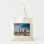 Columbus Skyline Abstracte kunst Tote Bag (Voorkant)