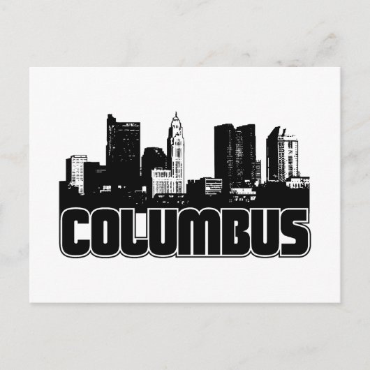 Columbus Skyline Briefkaart (Voorkant)