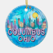 Columbus Skyline Keramisch Ornament (Voorkant)