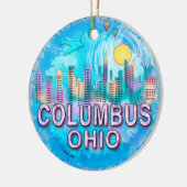 Columbus Skyline Keramisch Ornament (Links)
