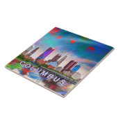 Columbus Skyline Kunst Tegeltje (Zijkant)