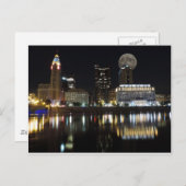 Columbus Skyline met de maan Briefkaart (Voorkant / Achterkant)