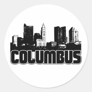 Columbus Skyline Ronde Sticker