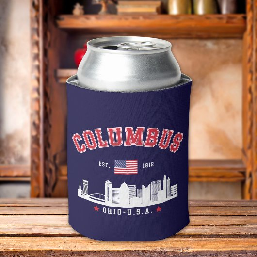Columbus Skyline Vintage City Art Blikjeskoeler