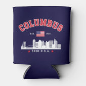 Columbus Skyline Vintage City Art Blikjeskoeler (Voorkant)